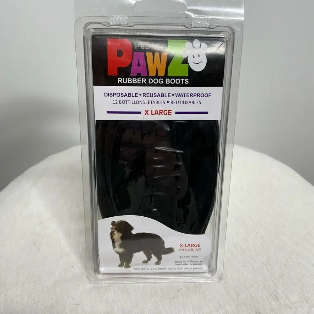 Protex Paws‎ Waterproof Rubber Dog Boots Black Size XL NWT